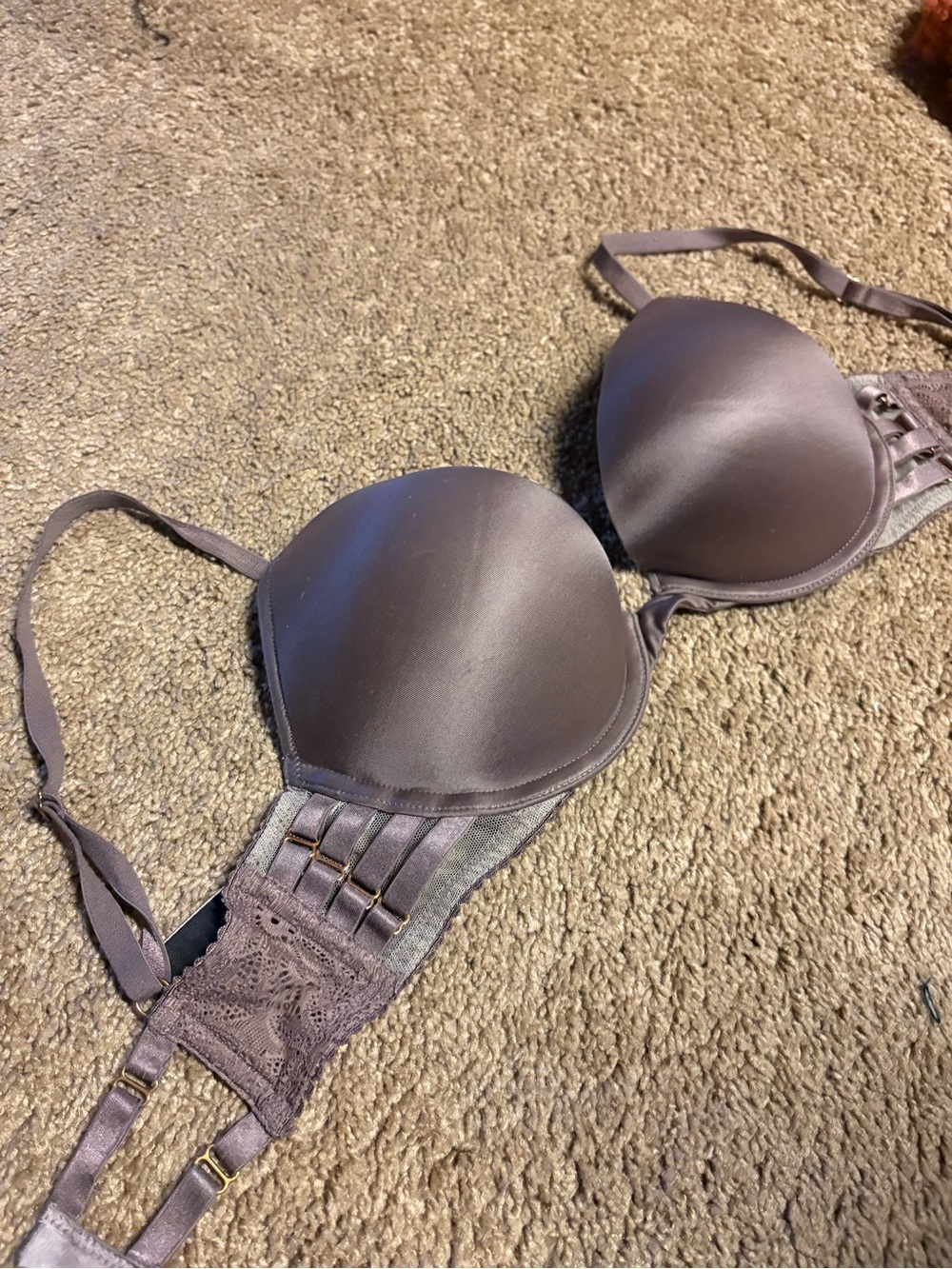Victoria's Secret Mauve Lace-Trim Push-Up Bra